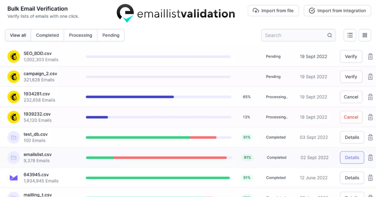 Email verification services